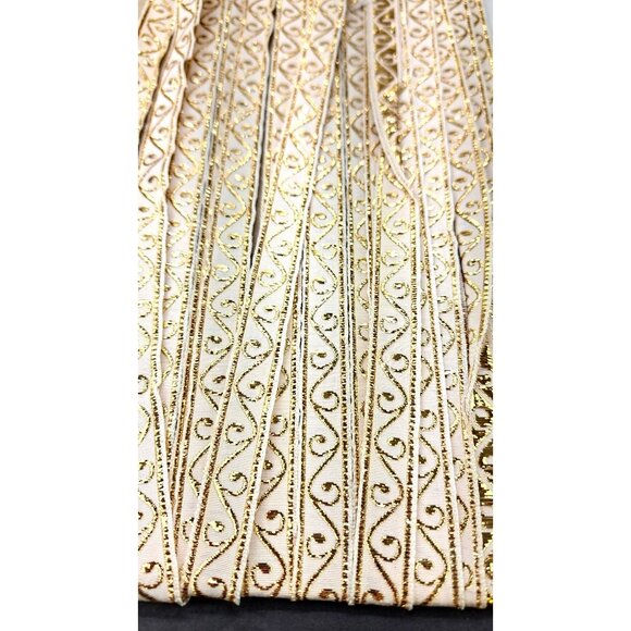 Vintage Lace Material Trim Embroidery Ribbon Assorted Unique Iridescent Metallic - Picture 3 of 10